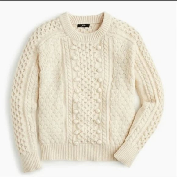J. Crew Sweaters - COPY - NWT J Crew Popcorn Cable Knit Sweater Ivory/Natural XXS